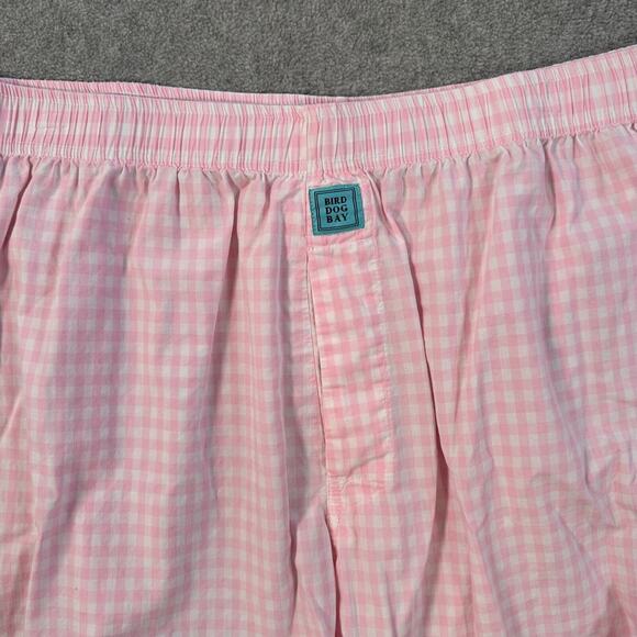 Bird Dog Bay Boxer Shorts Size XL Pink Gingham Elastic Waist Cotton Lounge - Picture 3 of 6